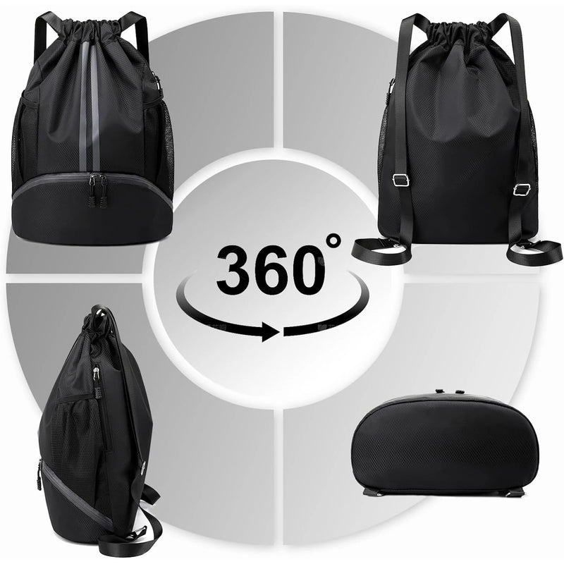 Mochila Compacta com Compartimento para Sapatos e Bolso Impermeável